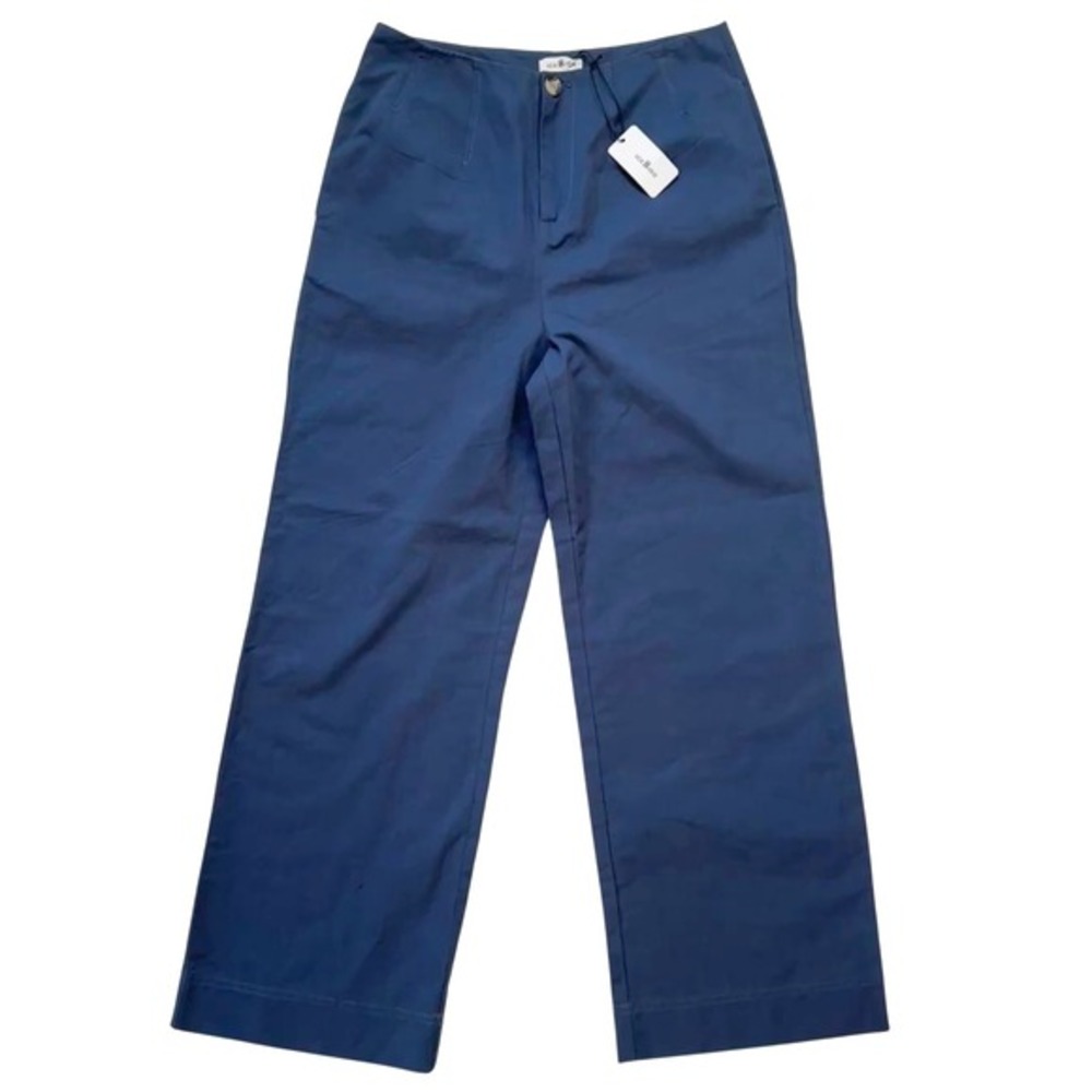 NWT Icebird Wide Leg Pants Women‎ Navy Blue High Rise Trousers Small